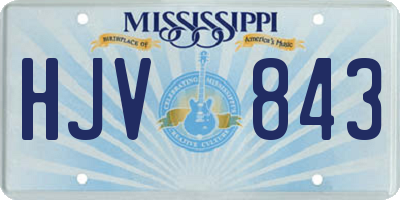 MS license plate HJV843