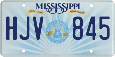 MS license plate HJV845