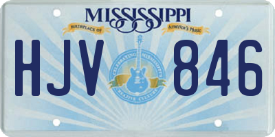 MS license plate HJV846