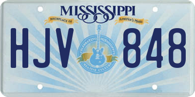 MS license plate HJV848