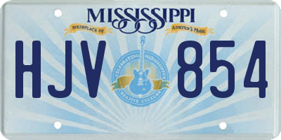 MS license plate HJV854