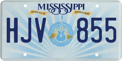 MS license plate HJV855