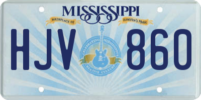MS license plate HJV860