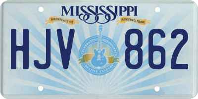 MS license plate HJV862