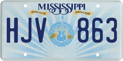 MS license plate HJV863