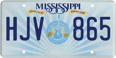 MS license plate HJV865