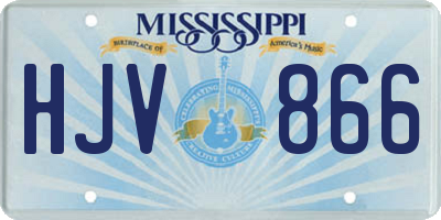 MS license plate HJV866