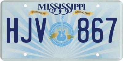 MS license plate HJV867
