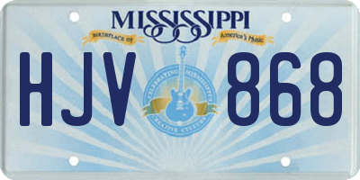 MS license plate HJV868