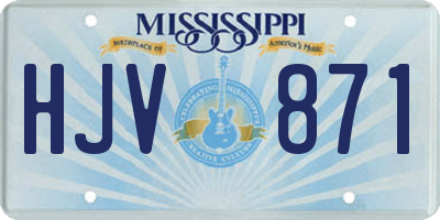 MS license plate HJV871