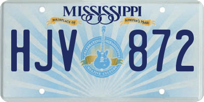 MS license plate HJV872