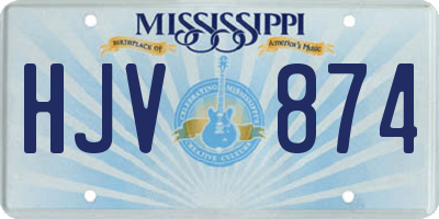 MS license plate HJV874