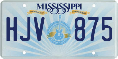 MS license plate HJV875