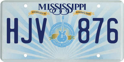 MS license plate HJV876