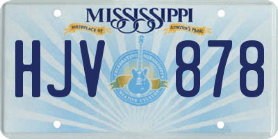 MS license plate HJV878