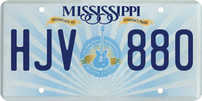 MS license plate HJV880