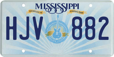 MS license plate HJV882