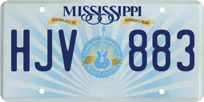 MS license plate HJV883