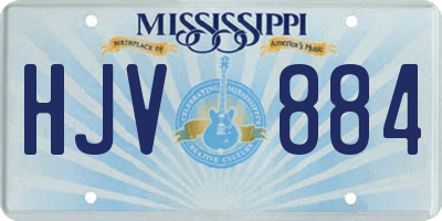 MS license plate HJV884