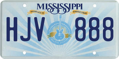 MS license plate HJV888