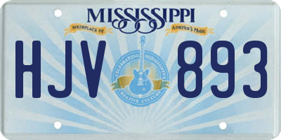 MS license plate HJV893