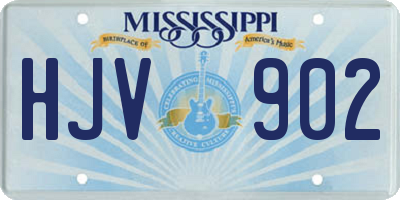MS license plate HJV902