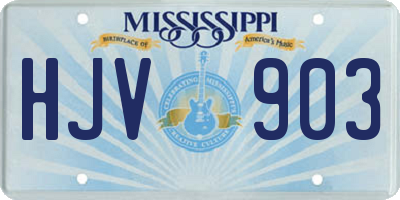 MS license plate HJV903
