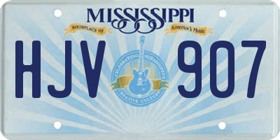 MS license plate HJV907