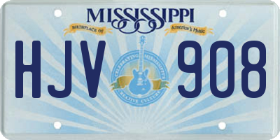 MS license plate HJV908