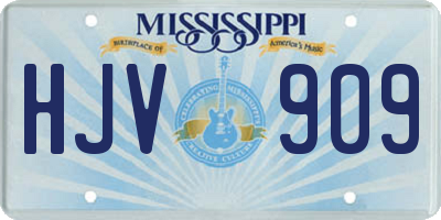 MS license plate HJV909