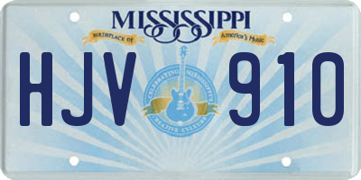 MS license plate HJV910