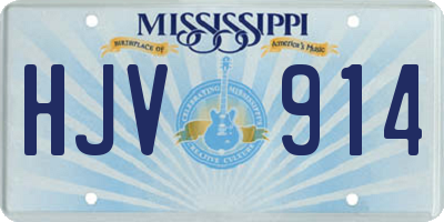 MS license plate HJV914