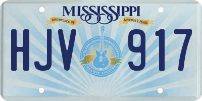 MS license plate HJV917