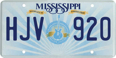 MS license plate HJV920