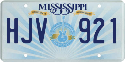 MS license plate HJV921