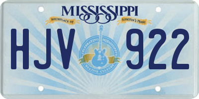 MS license plate HJV922