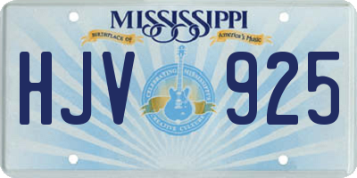 MS license plate HJV925