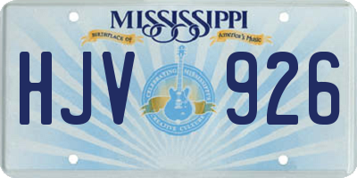 MS license plate HJV926
