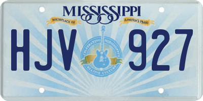 MS license plate HJV927