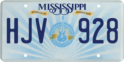 MS license plate HJV928