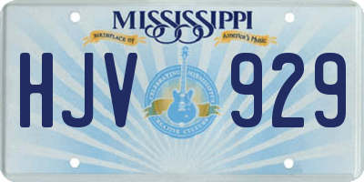 MS license plate HJV929