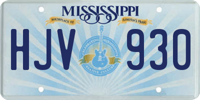 MS license plate HJV930