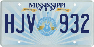 MS license plate HJV932