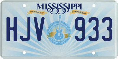 MS license plate HJV933