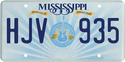 MS license plate HJV935