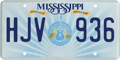 MS license plate HJV936