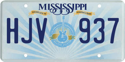 MS license plate HJV937
