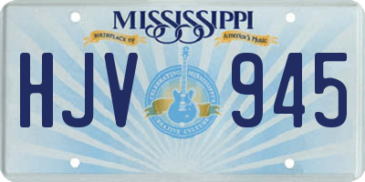 MS license plate HJV945