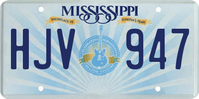 MS license plate HJV947