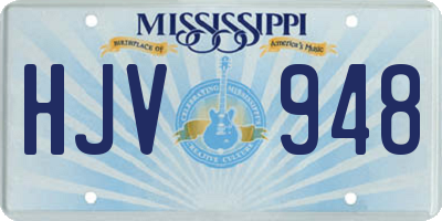 MS license plate HJV948